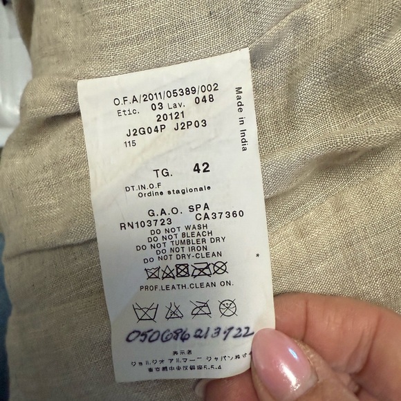 Emporio Armani Taupe Lamb Leather Jacket - Picture 12 of 14